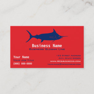 Carte De Visite Marlin personnalisé / Pêche sportive et bateau de 