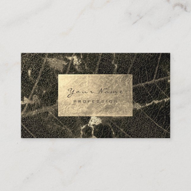 Carte De Visite Maroon d'or de Bourgogne Sepia Marbre Foil Botaniq (Devant)