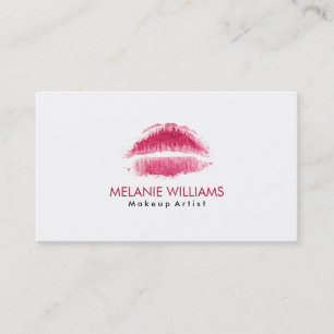 Carte De Visite Maroon Rouge Aquarelle Lips Artiste maquillage