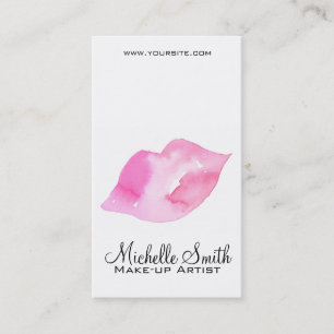 Carte De Visite Marquage à chaud rose de maquillage de lèvres