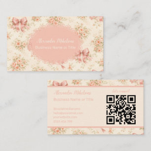 Carte De Visite Marque à l'arc floral rose vintage