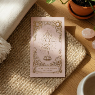Carte De Visite Marque de bien-être Luxe Yoga Rose Pâle Or