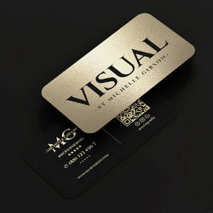 Carte De Visite Marque de photographe Luxe Visuel Noir Faux Or