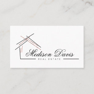 Carte De Visite Marque de revendeur avec maison en or rose 