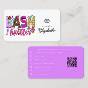 Carte De Visite Marque de salon Bold and Glamorous Lash Hustler