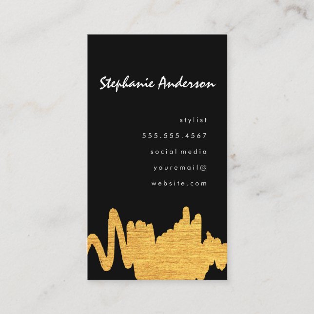 Carte De Visite Marque Luxe Faux Gold Texture (Devant)