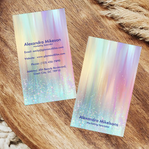 Carte De Visite Marque Moderne Pastel Holographique