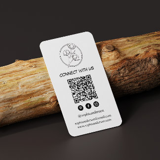 Carte De Visite Marque Moderne Propre avec Code QR