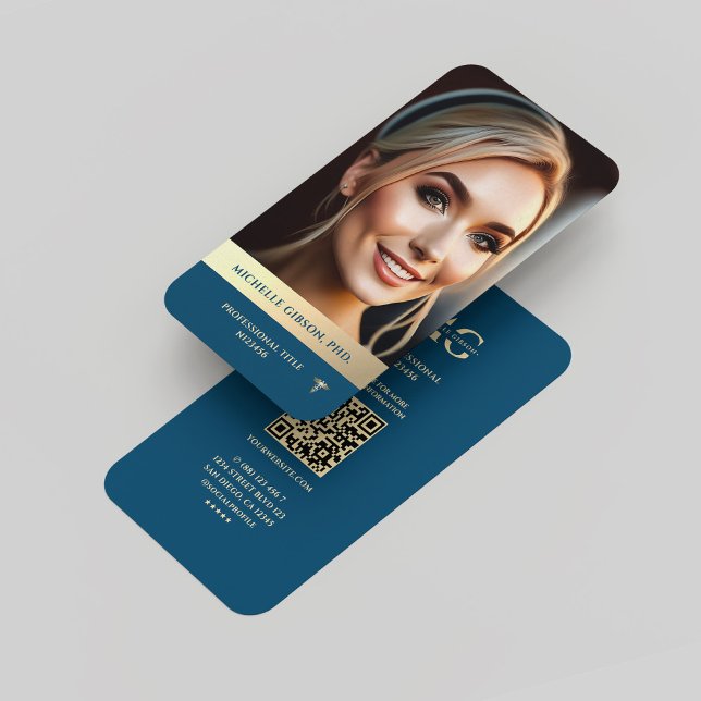 Carte De Visite Marque personnelle professionnelle moderne Regal b (Modern Monogram Professional Elegant Regal Blue Qr Business Card
)