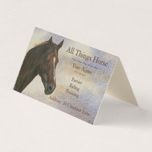 Carte De Visite marron marron cheval art équestre farrier équin 