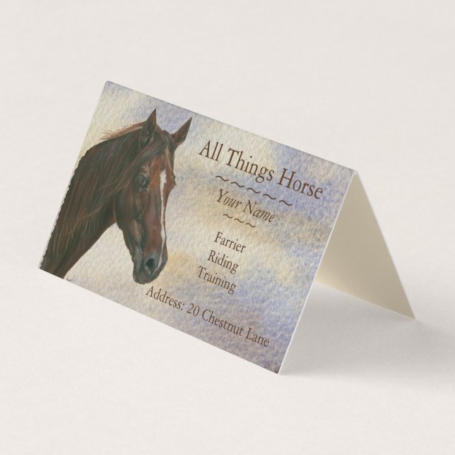 Carte De Visite marron marron cheval art équestre farrier équin  (Devant)