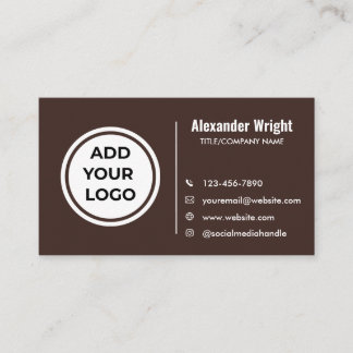 Carte de visite marron moderne Ajouter un logo 