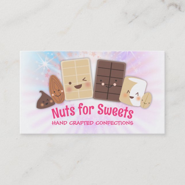Carte De Visite Marshmallow noix chocolat confiserie pâtisserie (Devant)