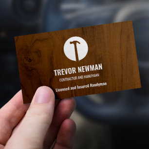 Carte De Visite Marteau Logo Construction Handyman Carpenter