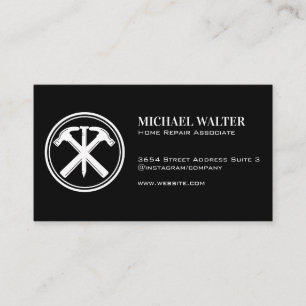 Carte De Visite Marteaux et ongles Logo de menuiserie