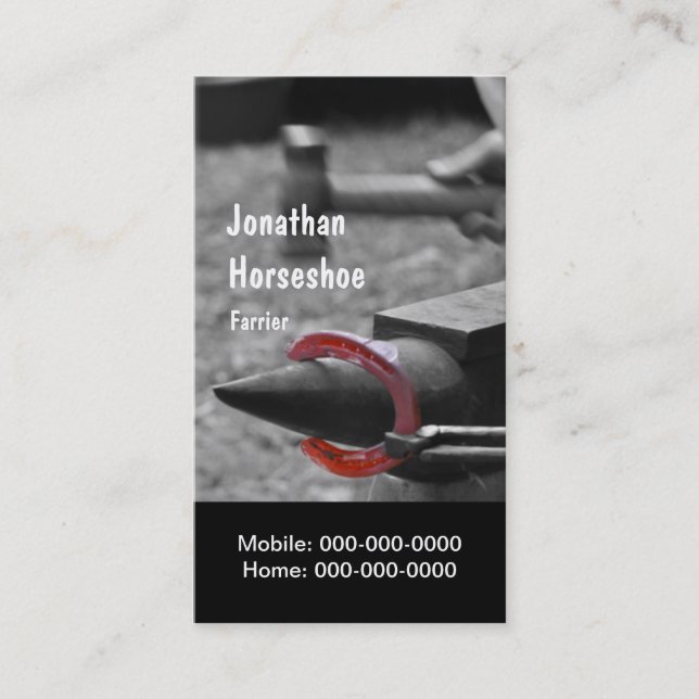 Carte De Visite Martèlement d'une chaussure chaude dans la forme (Devant)