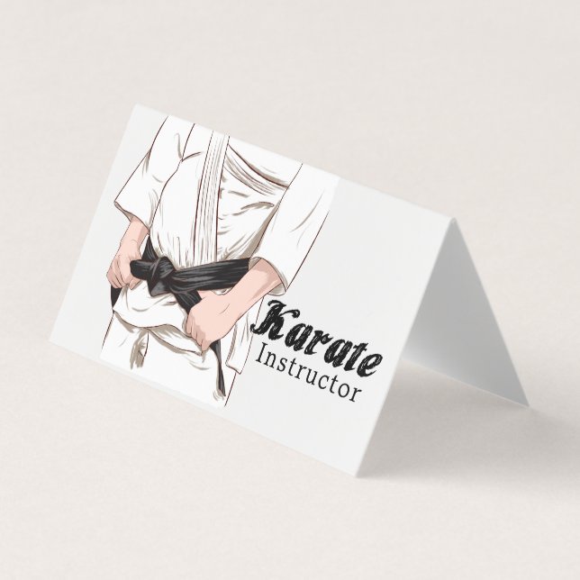 Carte De Visite Martial Arts Sensei Black Belt (Devant)