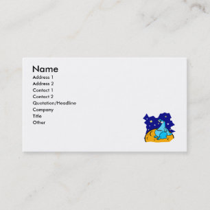 Carte De Visite Martien bleu mignon