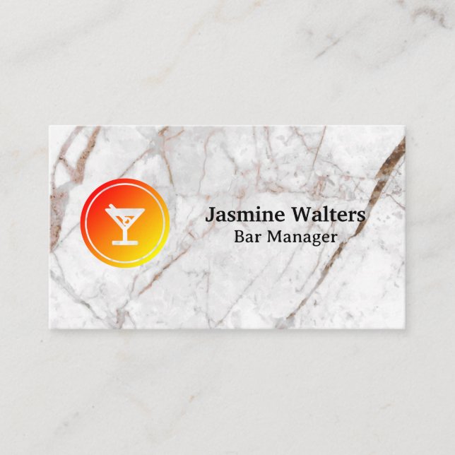 Carte De Visite Martini Cocktail Bar Logo | Barre (Devant)