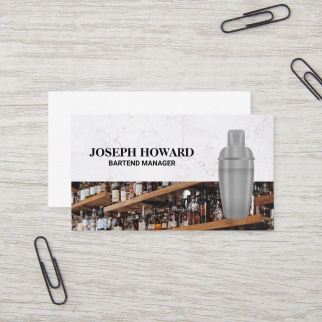 Carte De Visite Martini Shaker | Barre (Devant/Arrière en situation)