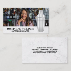 Carte De Visite Martini Shaker   Mixologue barman   Ajouter une ph