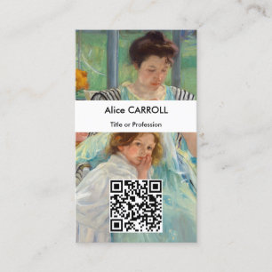 Carte De Visite Mary Cassatt - Jeune mère coudre - Code QR