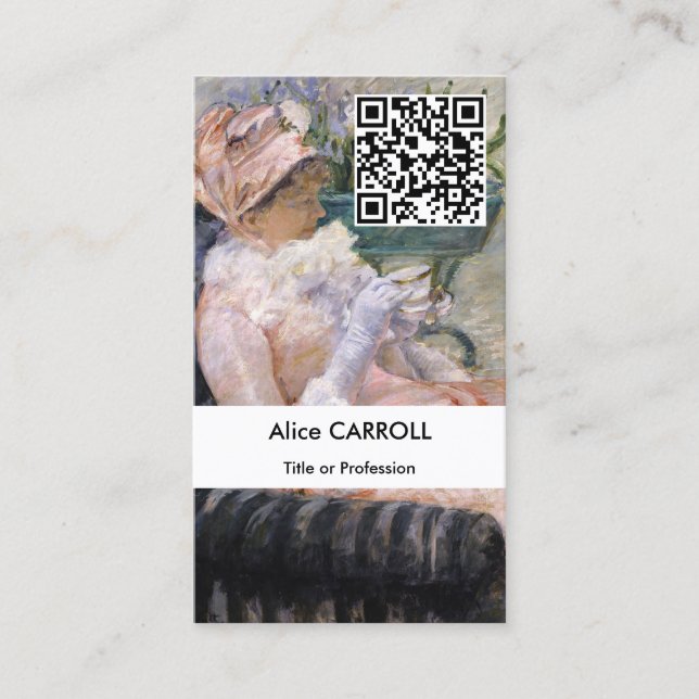 Carte De Visite Mary Cassatt - La Coupe du Thé - Code QR (Devant)