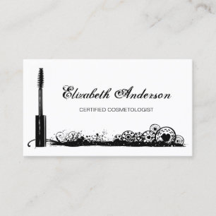 Carte De Visite Mascara noir et blanc certifié de Cosmetologist