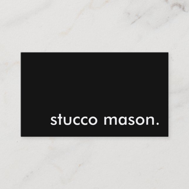 Carte De Visite mason de stuc. (Devant)