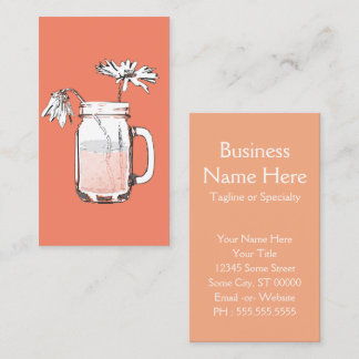 Carte De Visite mason jar daisies