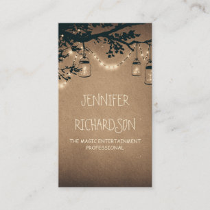 Carte De Visite Mason Jar Éclairage de chaîne rustique