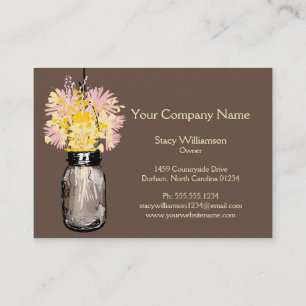 Carte De Visite Mason Jar & Fleurs sauvages