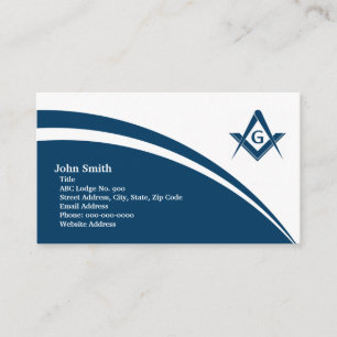 Carte de visite Masonic Blue Curve
