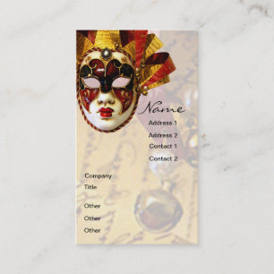 Carte De Visite Masque, acteur et théâtre de mardi gras
