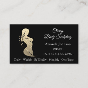 Carte De Visite Masque de forme corporelle Massage Or noir QR CODE