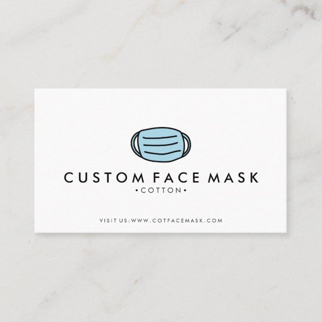 Carte De Visite Masque de visage bleu (Devant)