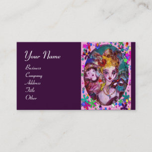 CARTE DE VISITE MASQUES DE MASQUÉRADE VALENTINE VÉNITIENNE