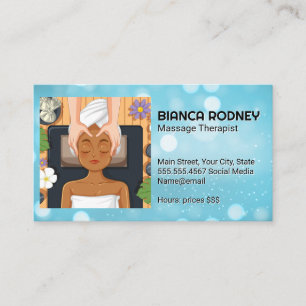 Carte De Visite Massage de Spa de Jour   Service de Relaxation