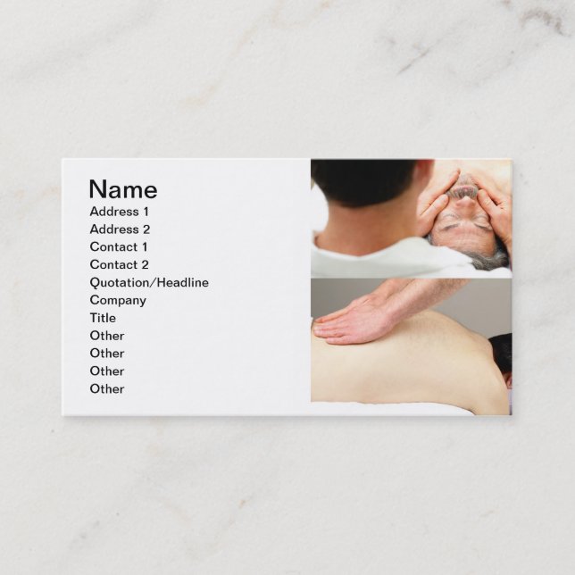 Carte De Visite Massage de visage et de dos (Devant)