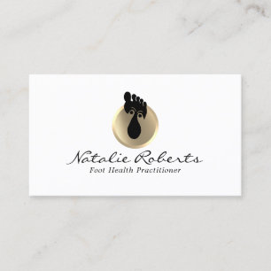 Carte De Visite Massage des pieds Thérapie or Logo Reflexologie Sp