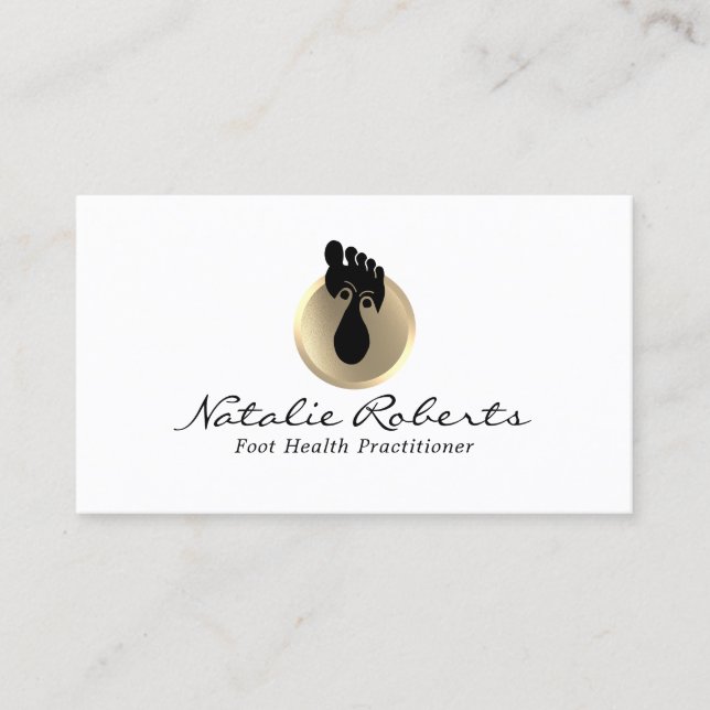 Carte De Visite Massage des pieds Thérapie or Logo Reflexologie Sp (Devant)