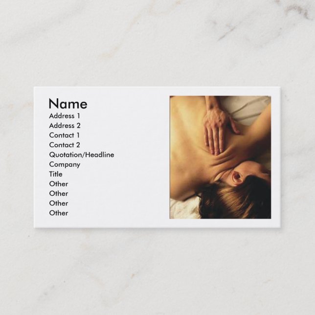 Carte de visite massage/détente (Devant)