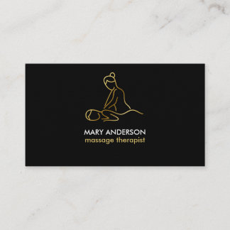 Carte De Visite Massage d'or Masseuse Spa