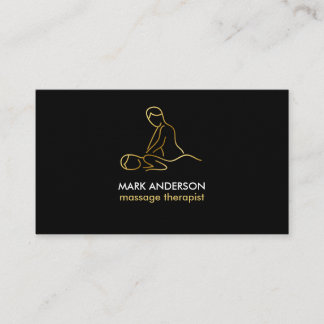 Carte De Visite Massage d'or Masseuse Spa