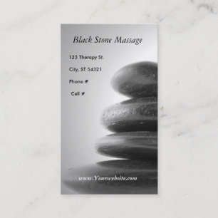 Carte De Visite Massage en pierre noir