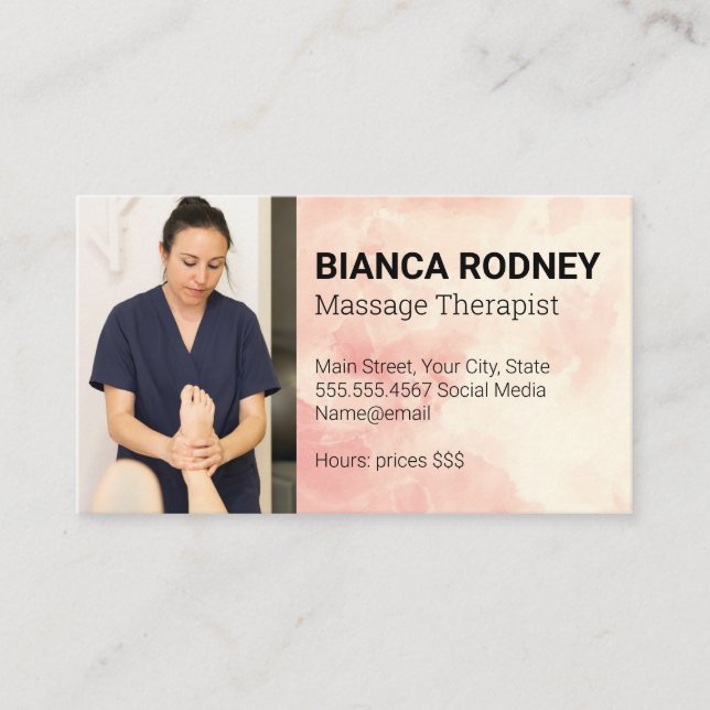 Carte De Visite Massage | Femme Massant Pied (Devant)