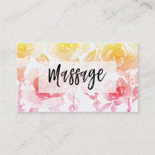 Carte De Visite *~* MASSAGE Floral des Roses et des fleurs de la W