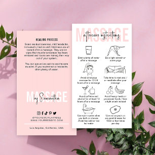 Carte De Visite Massage Instructions Feminine Rose Masseuse