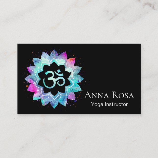 Carte De Visite Massage Lightworker de yoga de l'OM Reiki de *~* (Devant)