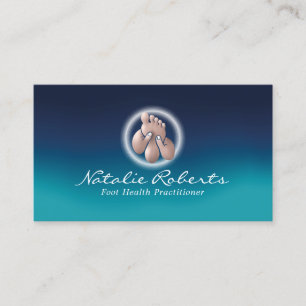 Carte De Visite Massage pieds Réflexologie Spa Élégant Bleu